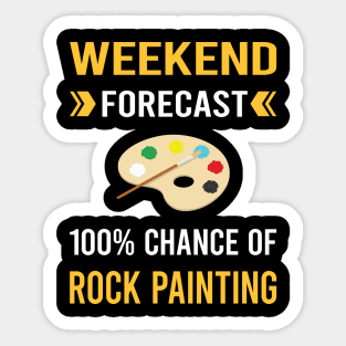 Weekend Forecast Rock Painting Sticker